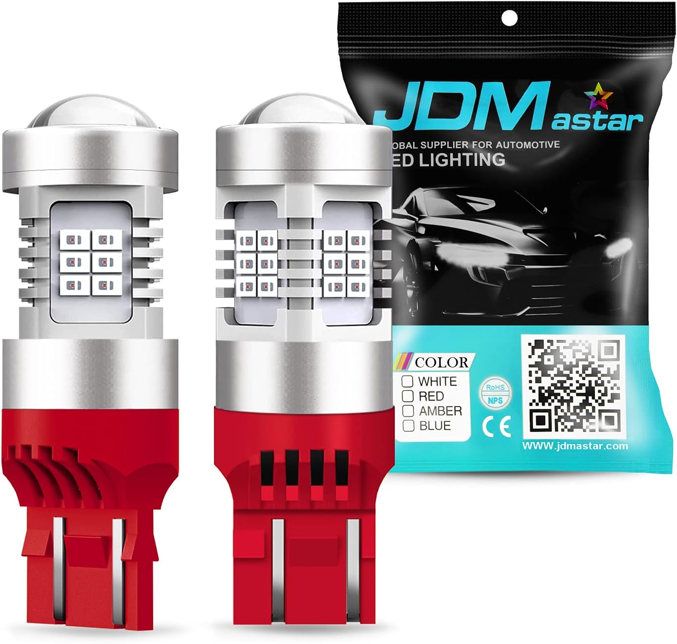 JDM ASTAR Super Bright PX Chips 7440 7441 7443 7444 Red Brake LED Bulb