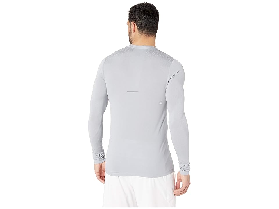 

ASICS Long Sleeve Seamless Textured Top (Mid Grey) Men's Clothing, Gray