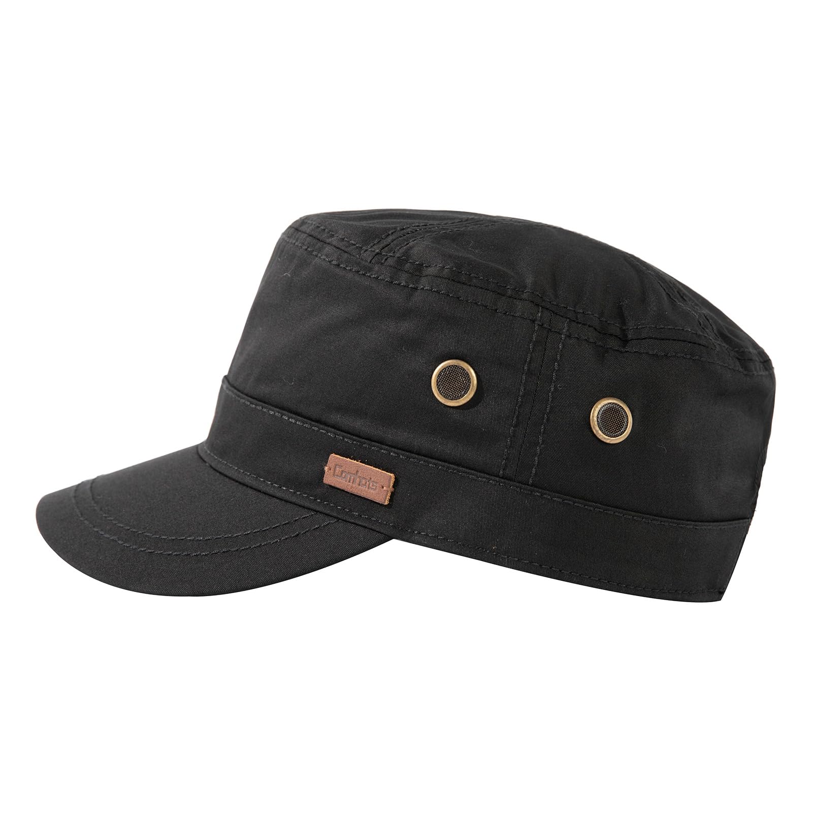 Comhats Berretto da baseball oversize grande in cotone militare da uomo UPF 50 Cadetto per donne Cappellini da sole traspirante foderato nero 3XL