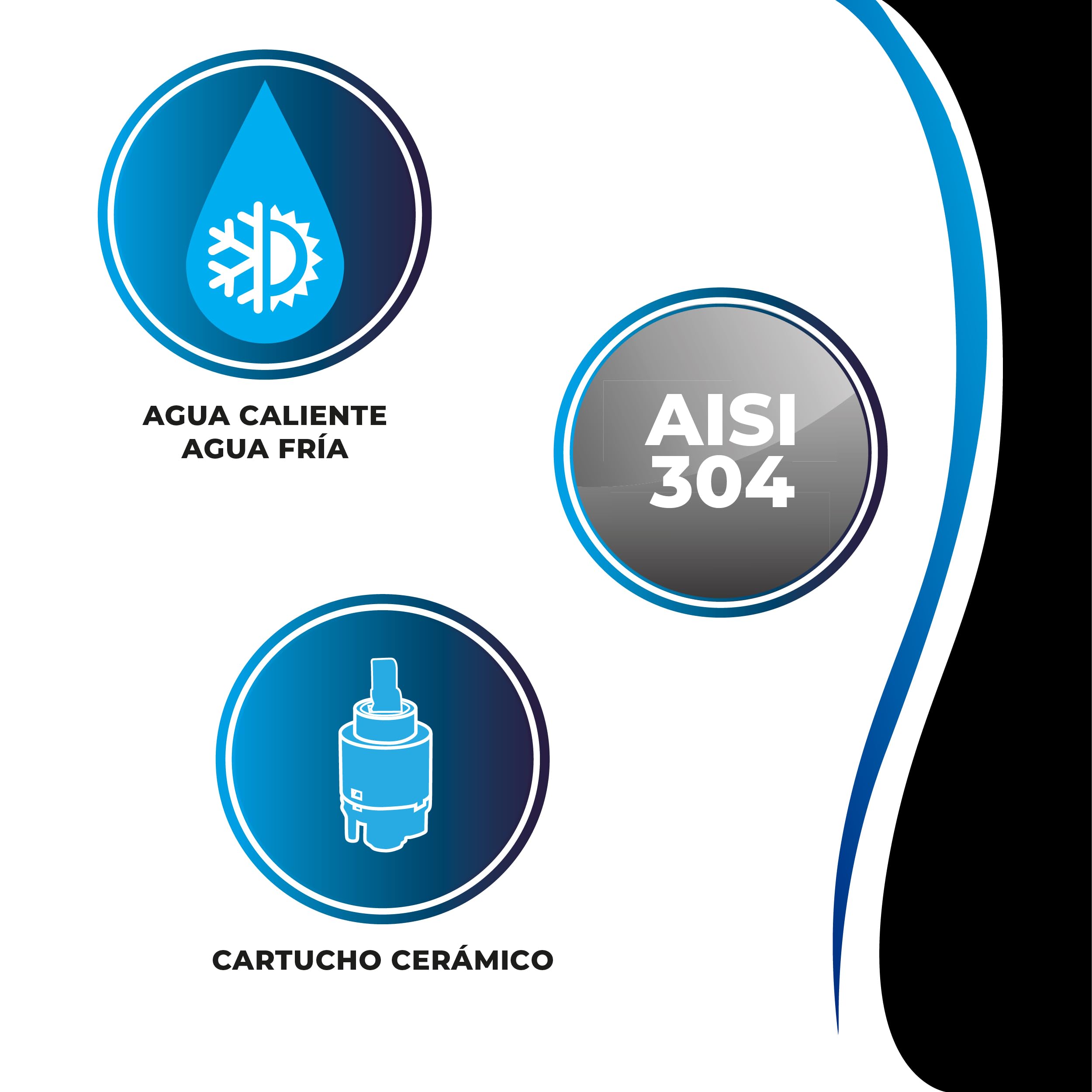 Grifo Ducha Monomando Inox Cepillado – Set Completo con Mango, Flexo 1,75 m y Soporte, Acero Inoxidable, Cartucho Cerámico, Instalación Estándar 1/2"
