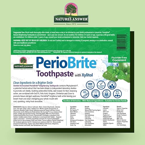 Miniatura 2 de Nature's Answer Periobrite Pasta de dientes, menta fresca, 4 onzas (paquete de 6)  Para dientes sensibles  Blanquea los dientes  Refresca el aliento