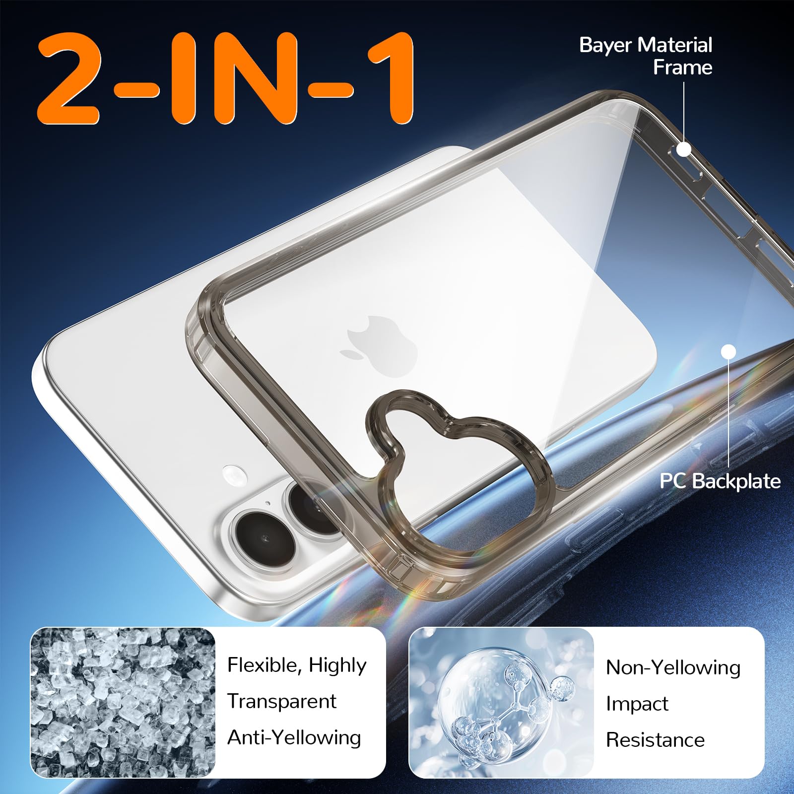 Clear Case for iPhone 15, Ultra Thin, Shockproof TPU Cover, Anti-Yellowing, Crystal Clear, Phone Case for Apple iPhone 15 - Clear — view 124