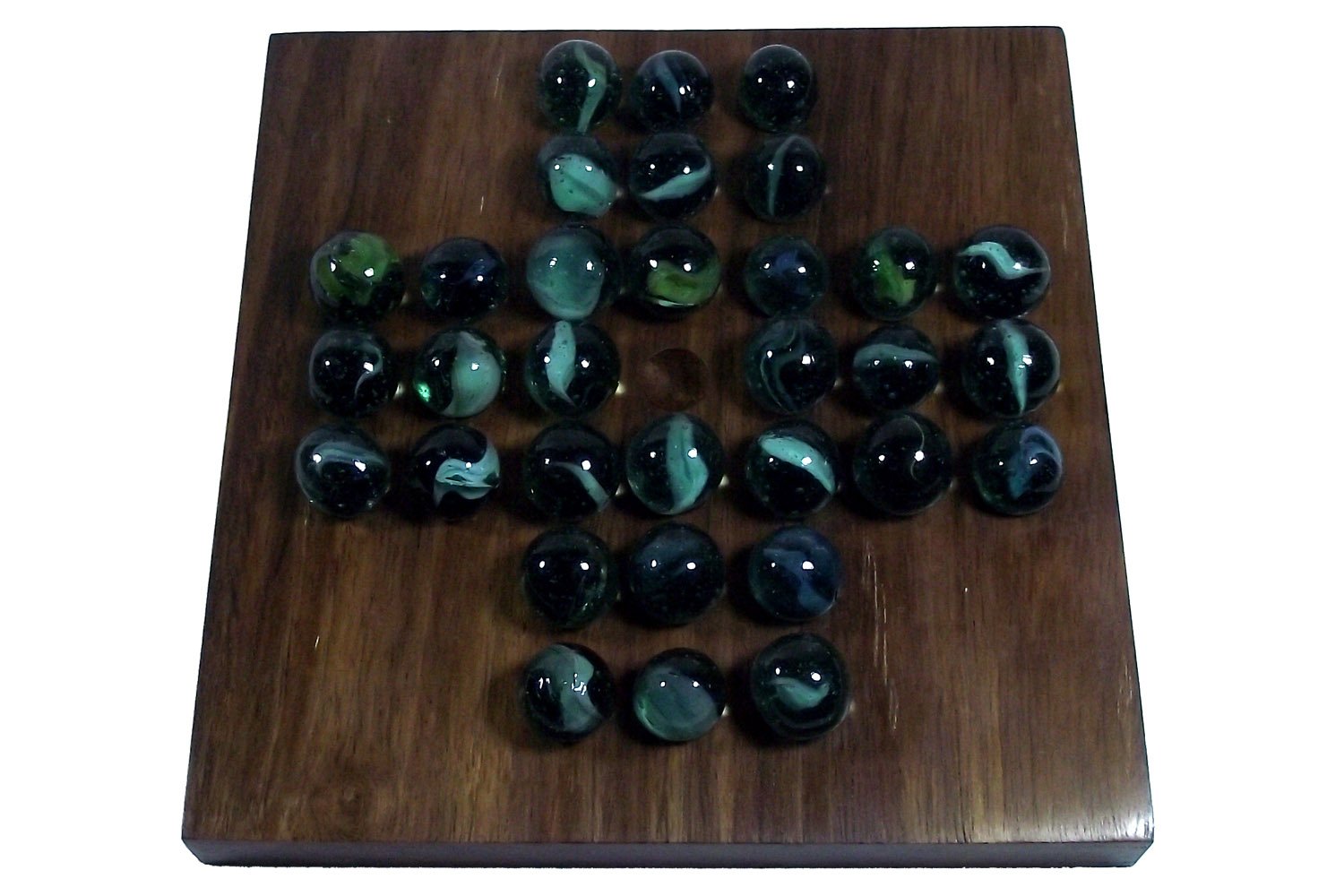 Royal Handicrafts Handmade Reversible Wooden Game: Chess & Board Solitaire