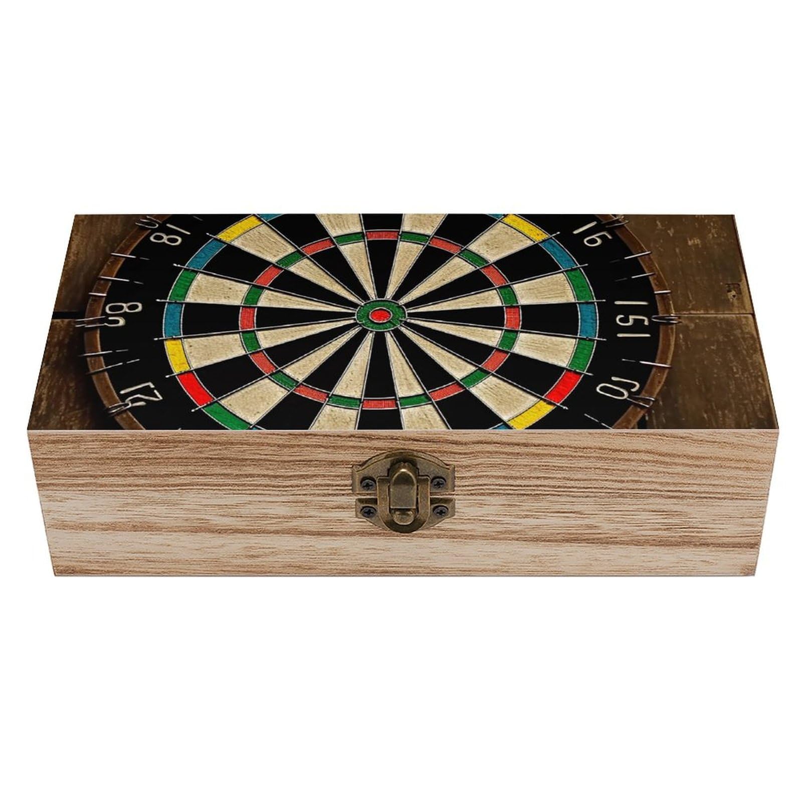 Boîte rangement fléchettes en bois avec couvercle, l'idée cadeau idéale