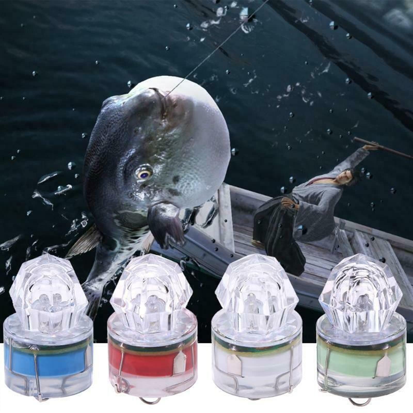 Luce a goccia profonda Luce da pesca con diamante Attivato subacqueo LED Glow Esca da pesca Attirare la pesca Flash Light Tonno Spordfish 18 Luce a goccia profonda Luce da pesca con diamante Attivato subacqueo LED Glow Esca da pesca Attirare la pesca Flash Light Tonno Spordfish 18