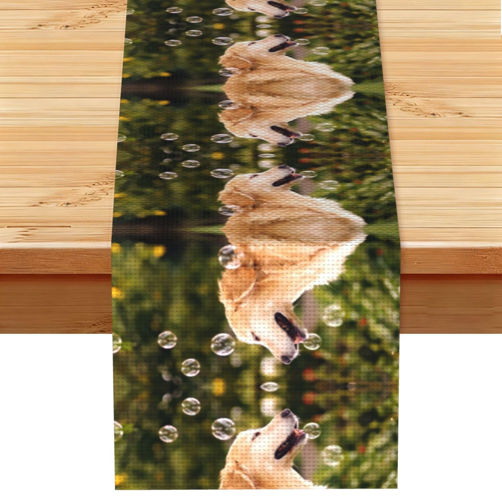 dog Linen Feel Table Runner Wedding Party Home Decoration