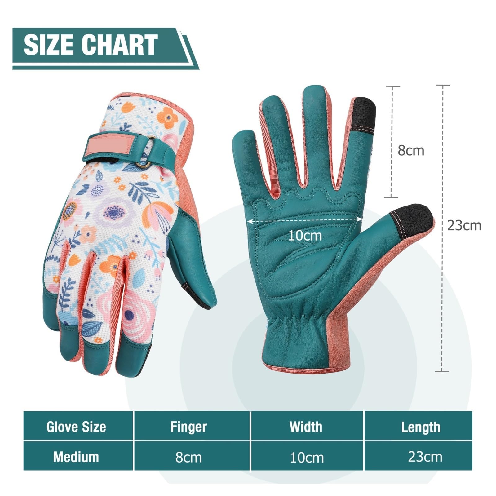 Bedruckte Gartenhandschuhe For Graben Und Beschneiden, Finger-Touchscreen, Gartenarbeitshandschuhe, Gartenbepflanzung, Gartenzubehör Starker Griff