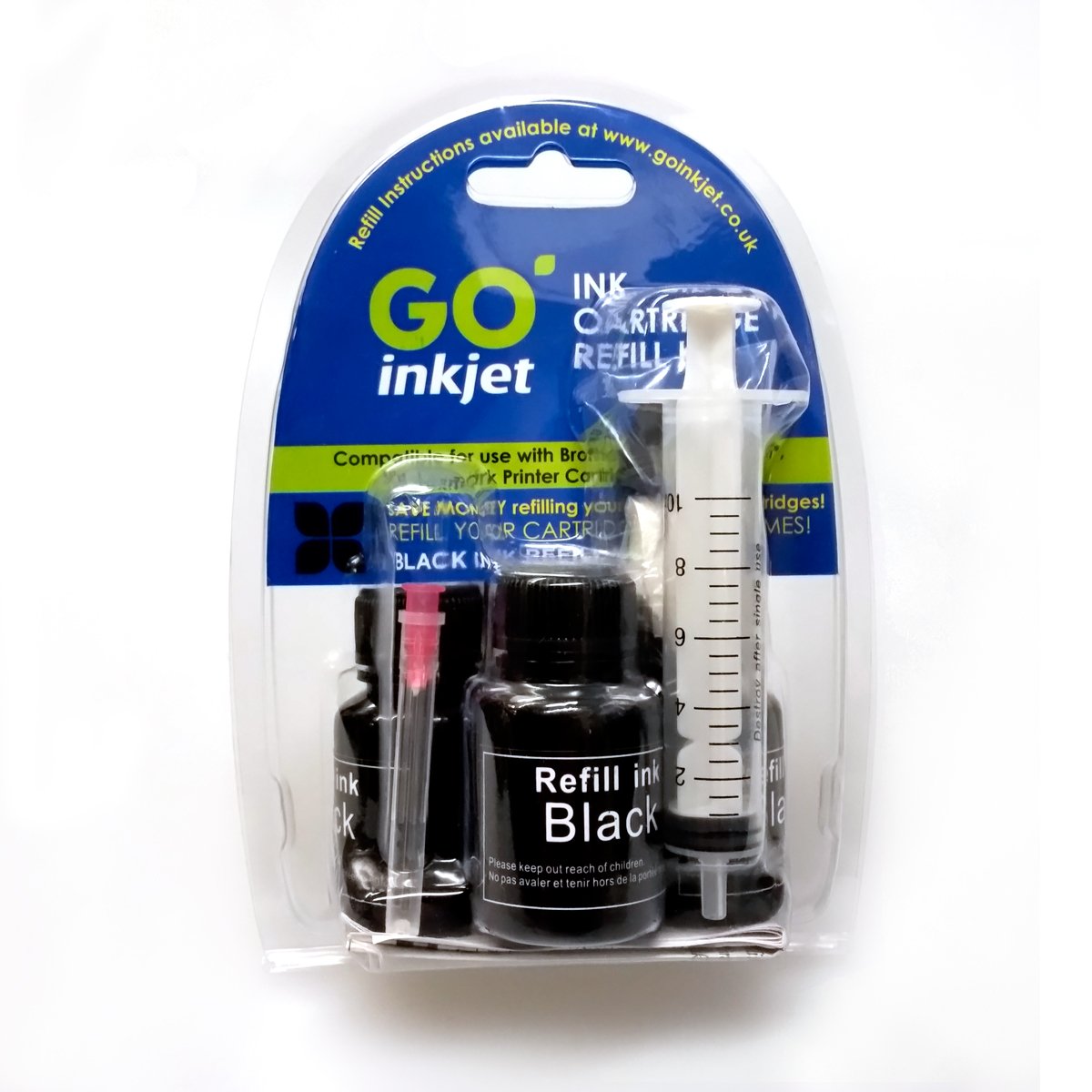 Black Printer Ink Cartridge Refill Kit for Brother, Canon, Dell, HP