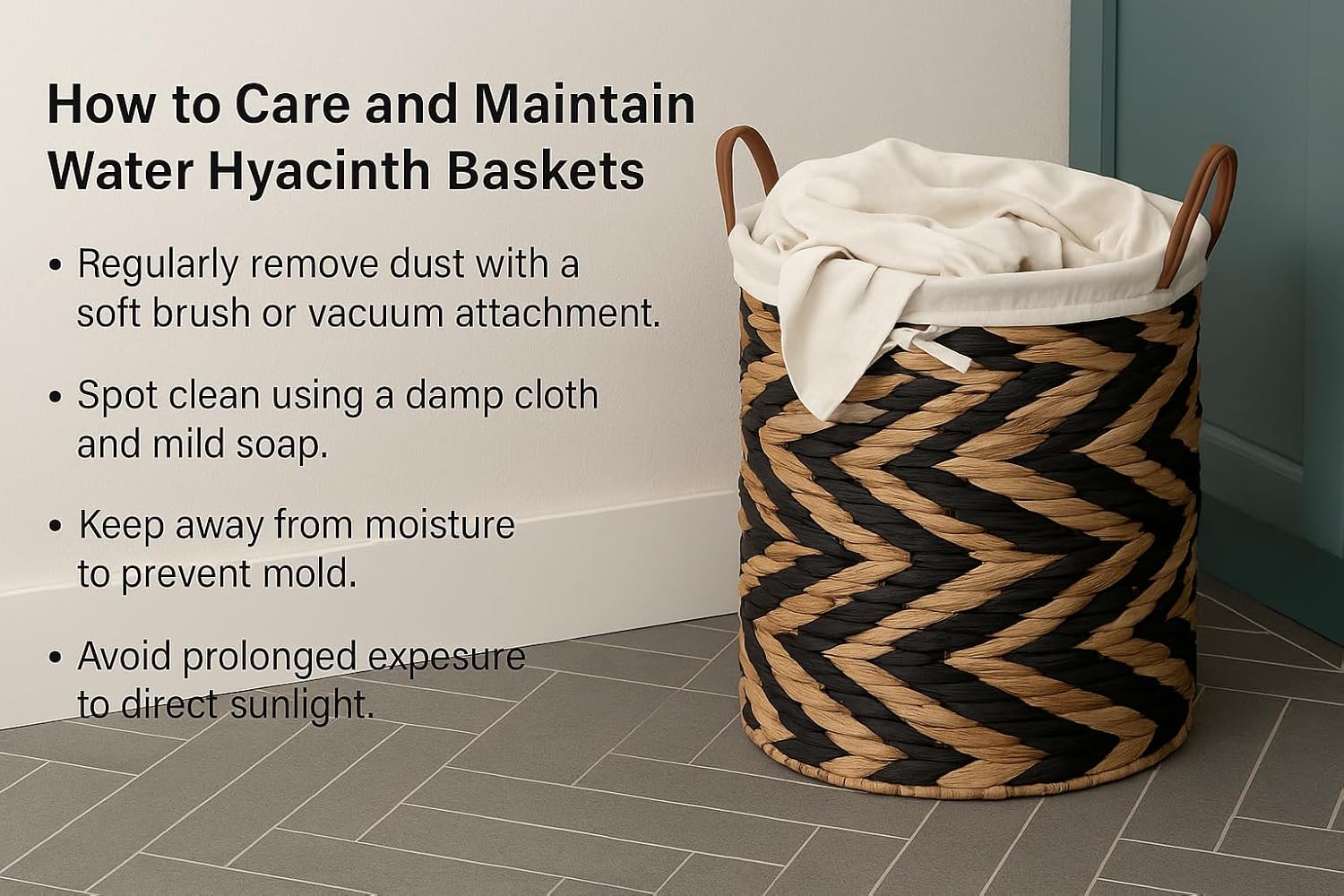Woven Laundry Basket with Liner and Handles, Large Storage Basket Hamper for Clothes, Towels, Blankets, Decorative Wicker Basket Organizer