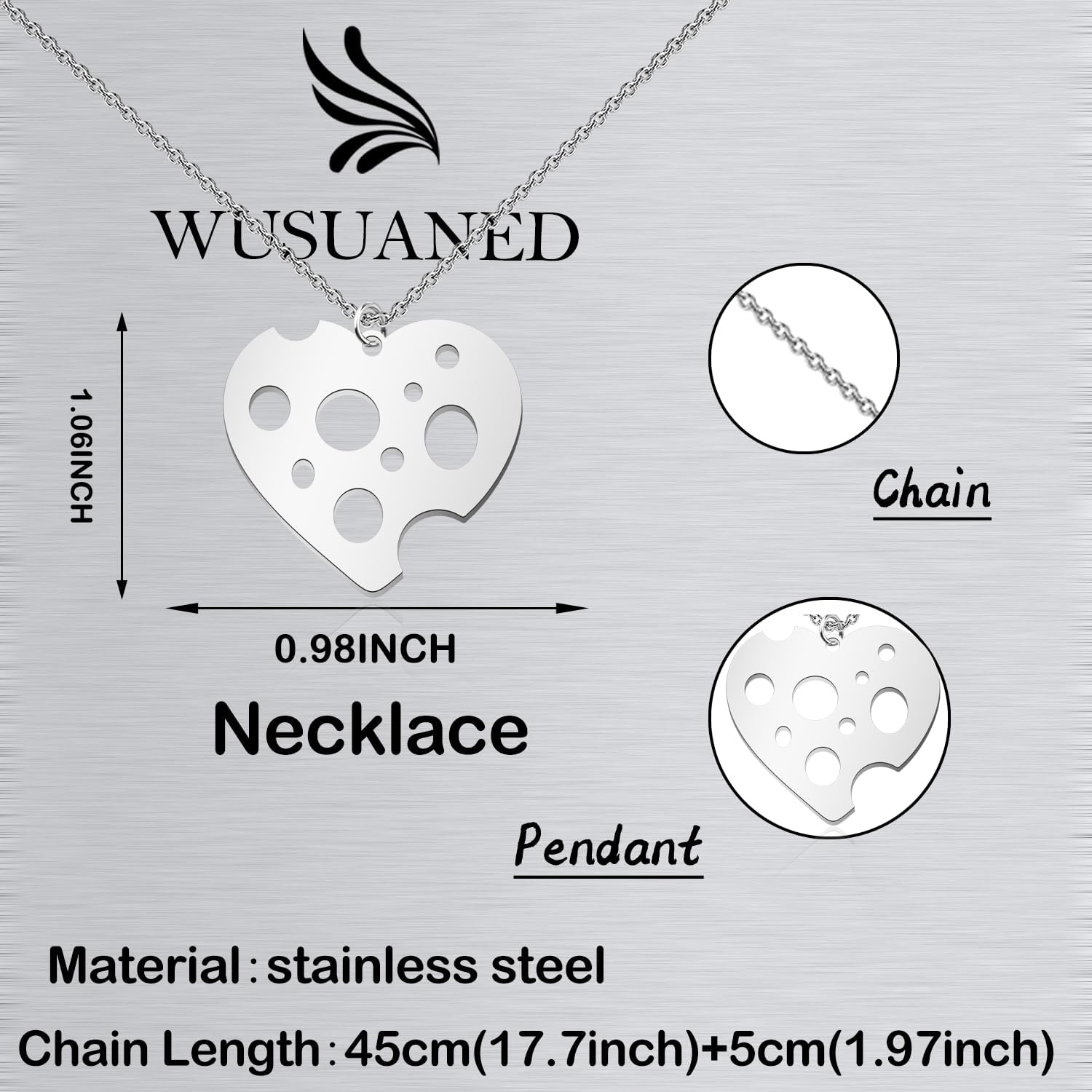 WUSUANED Funny Cheese Necklace Sweet Foods Jewelry Cheese Tasting Gift Cheesy Gift Food Lovers Gifts