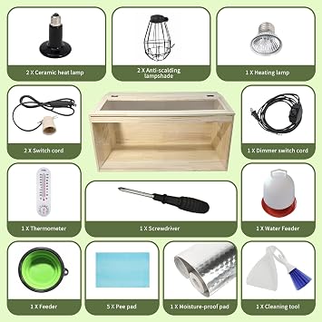20-Piece Large Chicken Brooder Box, All-in-One Kit Brooder Box, Brooder for Chicks, Quail, Hamsters, Up to 35 Chicks Capacity, Pattern B, 31.5 L x 15.7 W x 15.7 H
