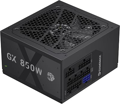 GAMEMAX GX 850GF Alimentation PC 850W, Totalement Modulaire ATX 3.0 avec Câble 12V-2×6 et Prise en Charge PCIe 5.0, 80 Plus Gold, Ventilateur FDB de 120mm, Garantie 10 Ans, Noir