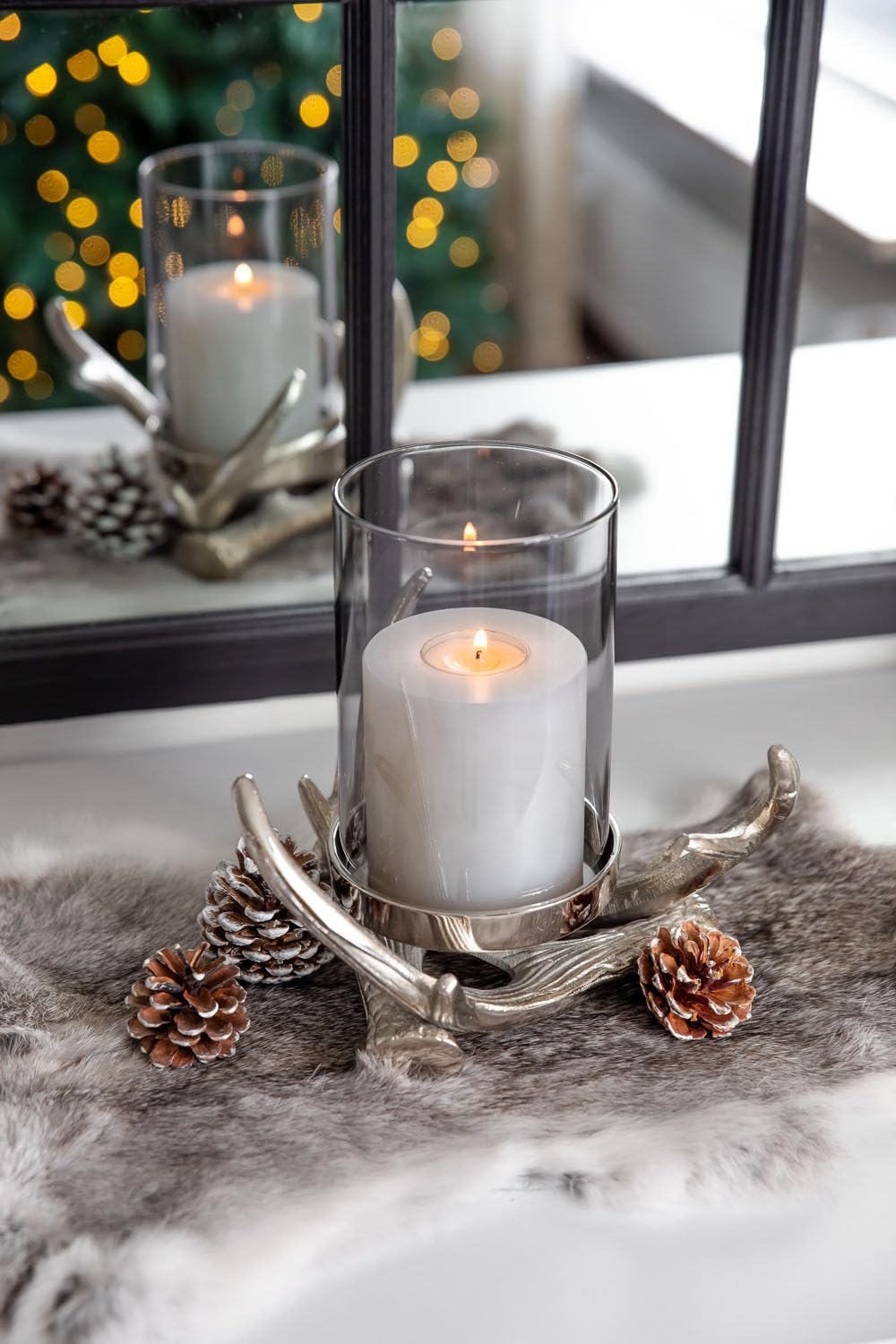 EDZARD Vetro di ricambio scuro per candelabri serie Masha e Bamboo, altezza 15 cm, diametro 10 cm, vetro antivento, cilindro in vetro senza fondo