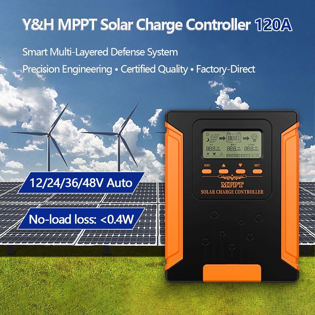 Y&H 120A MPPT Solarpanel Laderegler 12V 24V 36V 48V MAX 180V PV Eingang für GEL SLD FLD LI Benutzer Batterie Spannungsregler