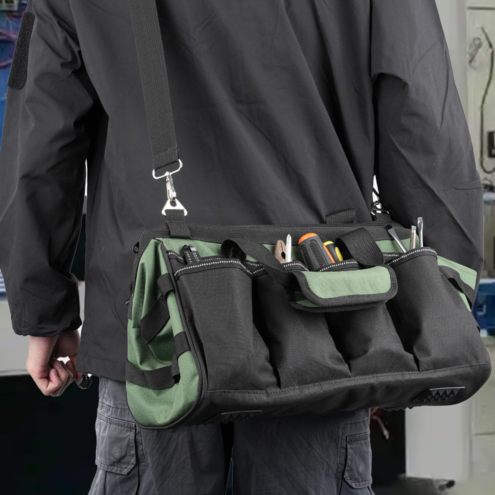 Bolsa De Herramientas Resistente Organizador De Tela Oxford Con 16