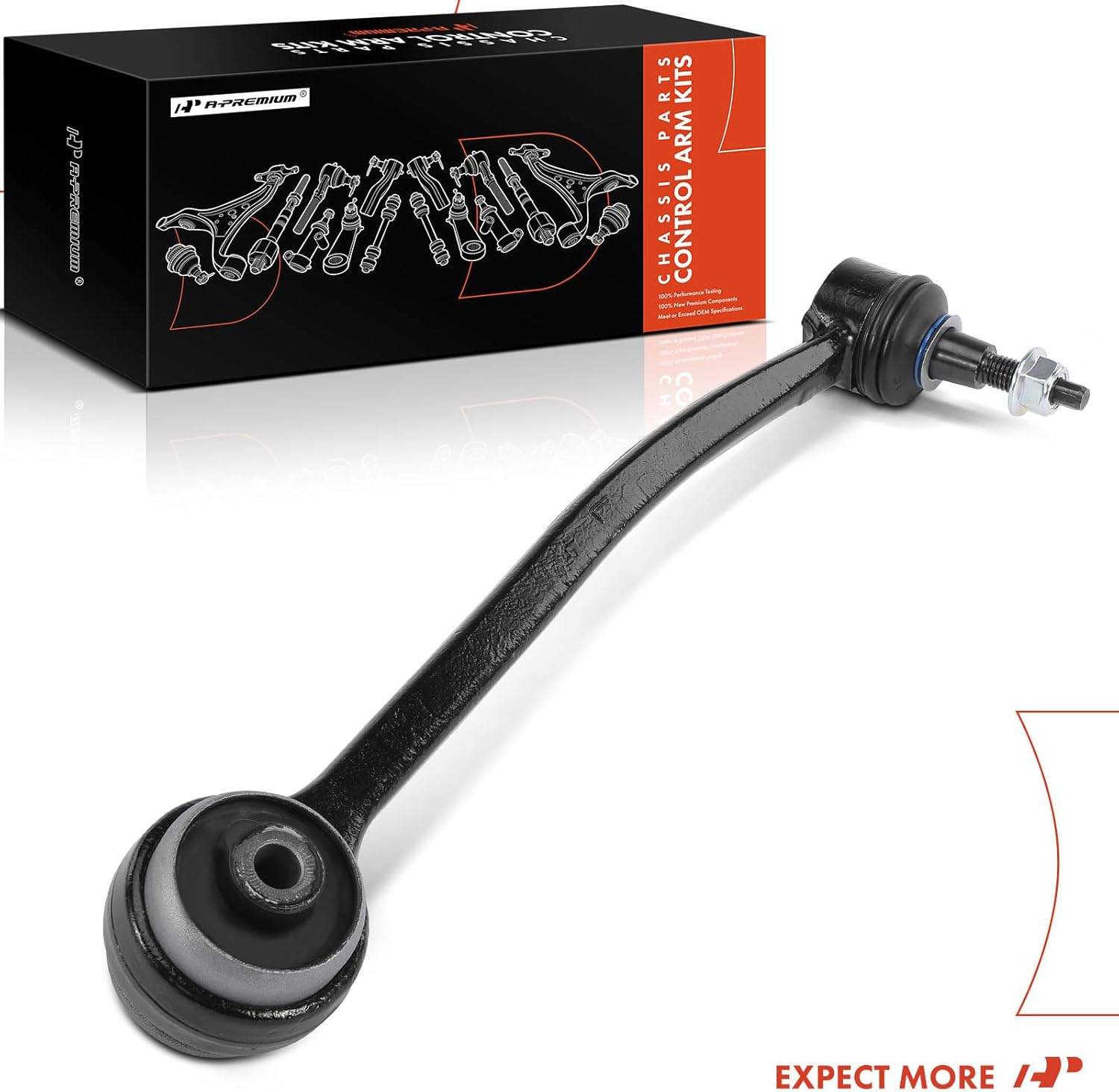 A-Premium Front Left Forward Lower Control Arm, with Ball Joint & Bushing, Compatible with Ford Mustang 2015-2021