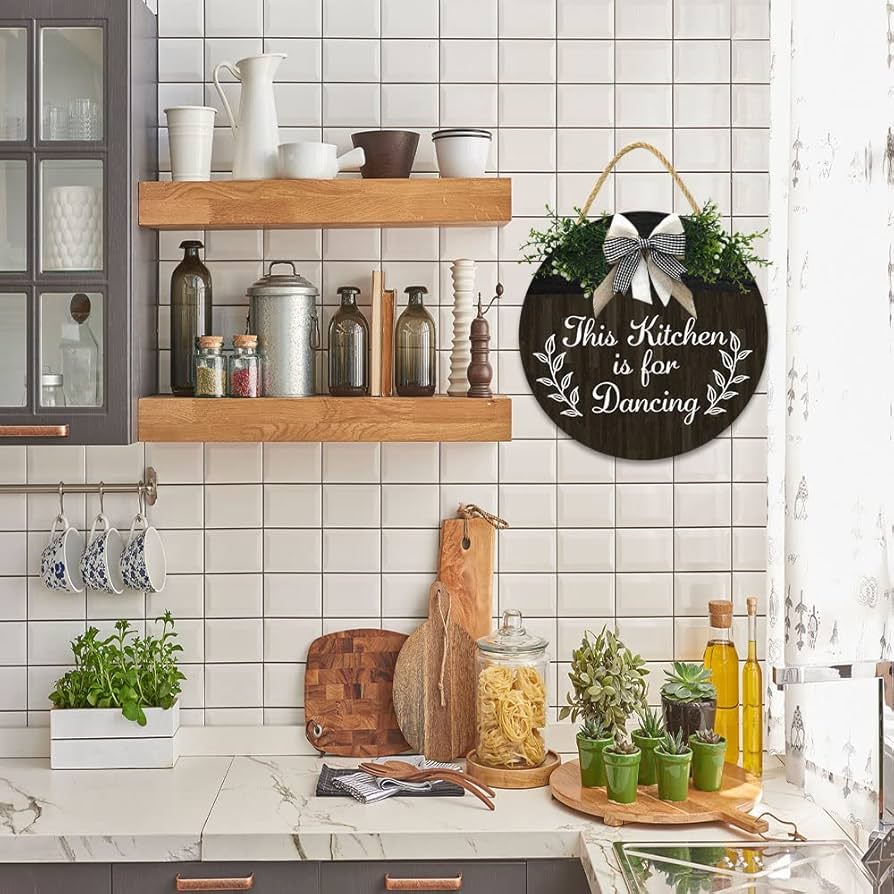 Amazon.co.jp: GKrepps-リースキッチン 可愛い 壁飾り,玄関 ドア