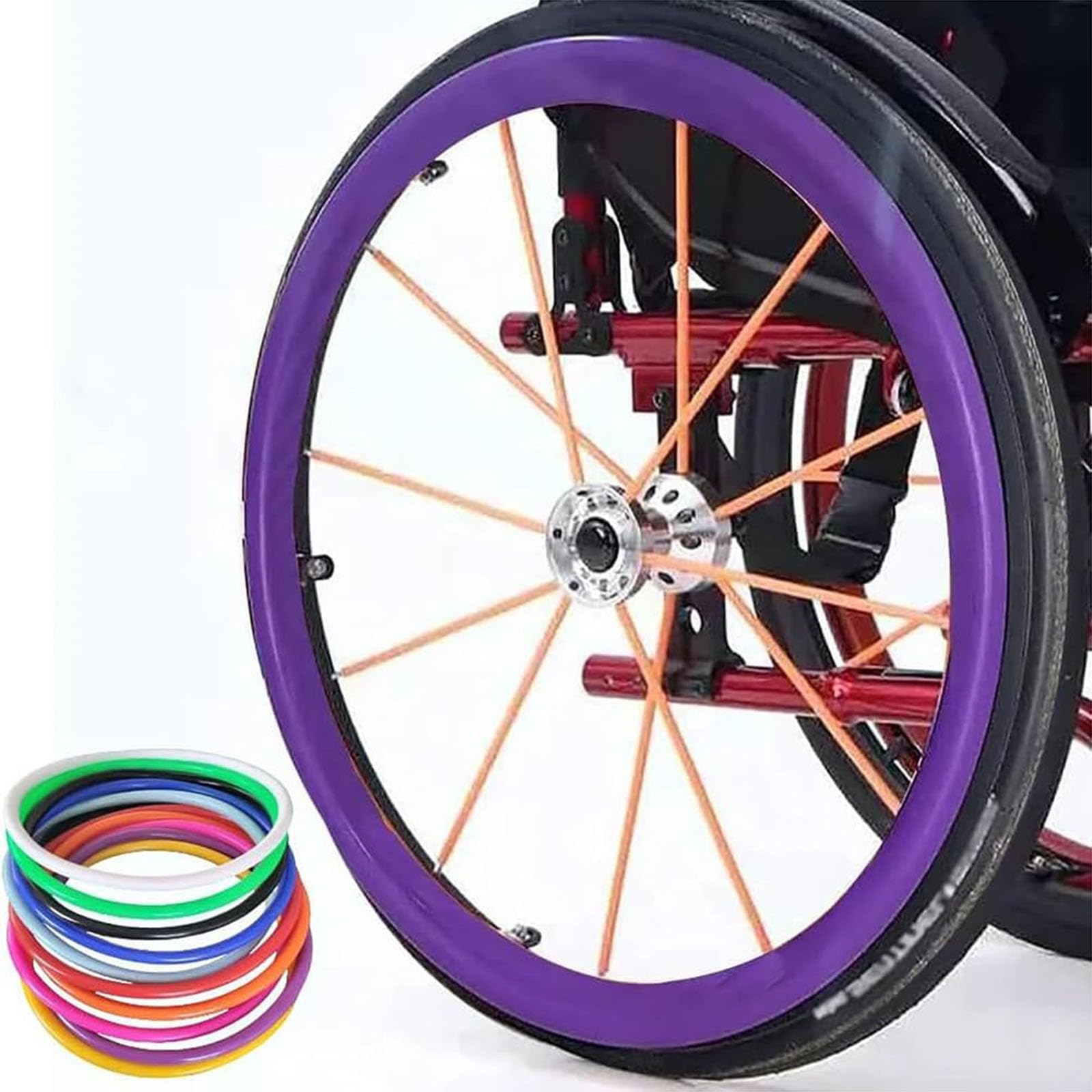 Rutschfeste Silikon-Rollstuhl-Handrandabdeckungen für verbesserten Halt und Traktion, verschleißfestes Zubehör für 50,8 cm, 55,9 cm, 61 cm Rollstühle