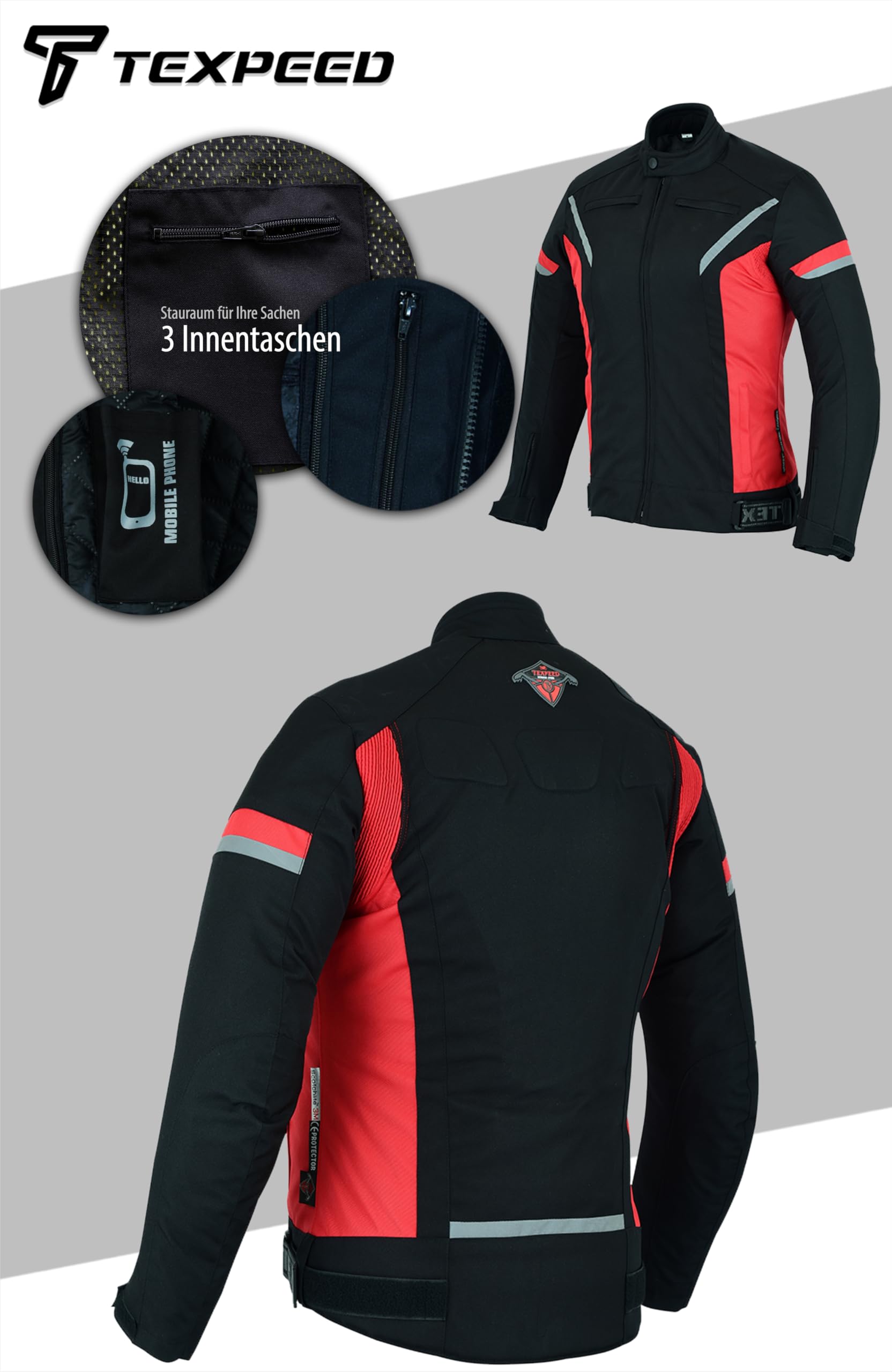 B:O:S Women's Textile Motorcycle Summer Jacket With Protectors, CE-Tested