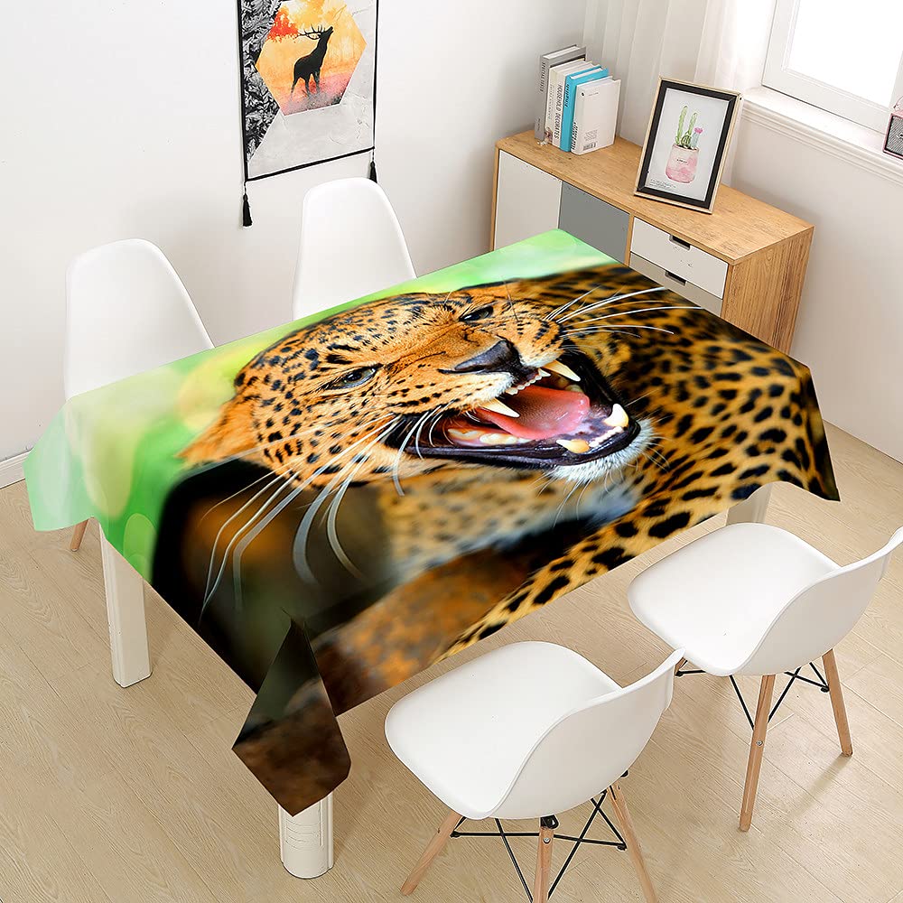 FANSU Nappe Rectangulaire Anti Tache, 3D Léopard Nappe