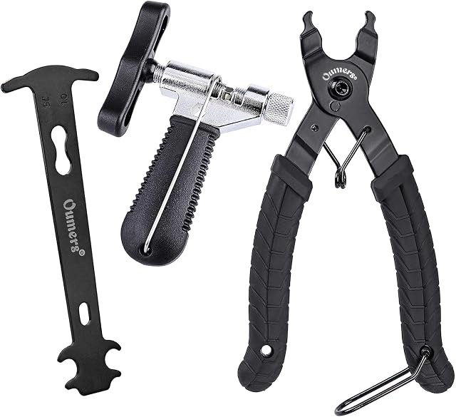 Oumers Bike Link Plier+Chain Breaker Splitter Tool+Chain Checker, Chain Missing Link Opener Closer Plier Chain Cutter Connector Wear Indicator Tool