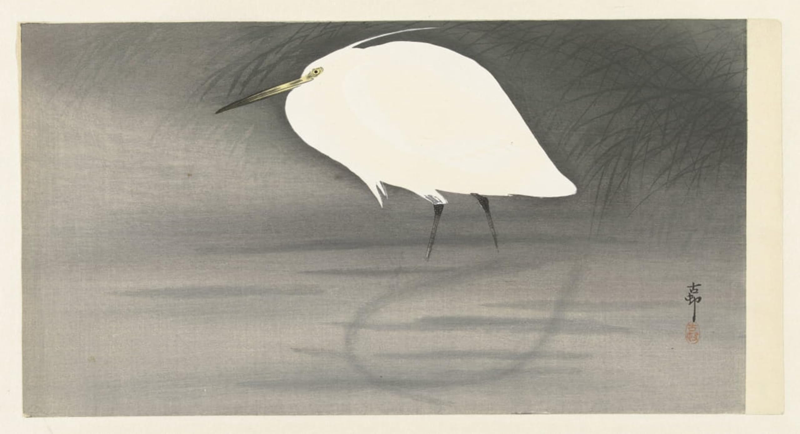 ARTXLXXBN Famous Print Painting Colorful Art Print Little Egret by Ohara Koson Canvas Art Decorations for Home Decor 60x90cm
