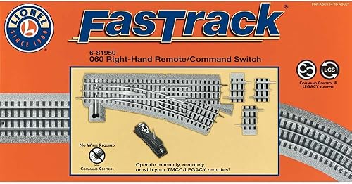 Miniatura 4 de Lionel FasTrack Electric O Manómetro, interruptor remoto O72/mando, mano izquierda