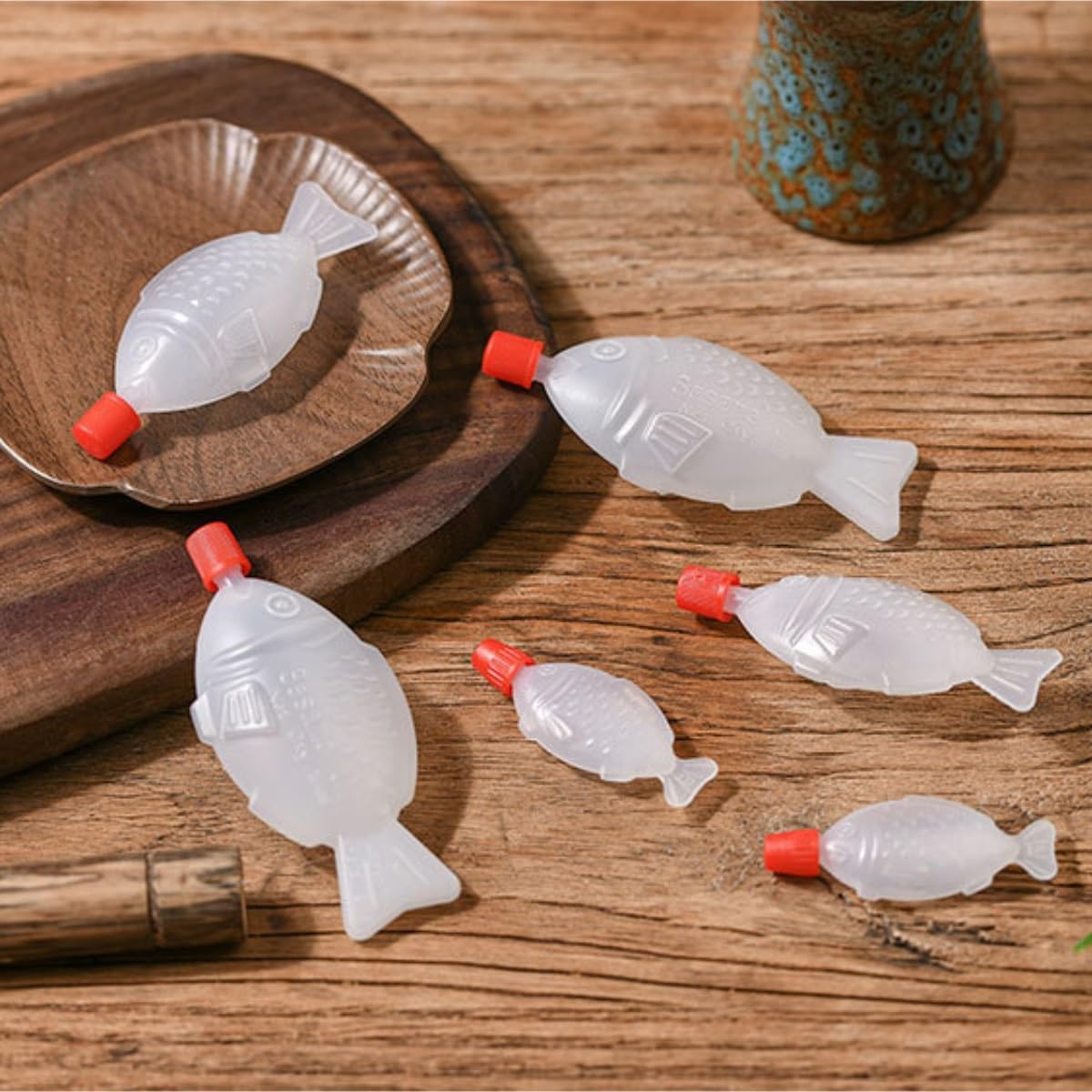 Bottiglia Squeeze Set Da 6 Pezzi Bottiglia Di Ketchup Salsa Di Condimento In Plastica Bottiglia Da Spremere Contenitore For For Condimento For Insalata A Forma Di Pesce Condimento Dispenser(2.6ml)