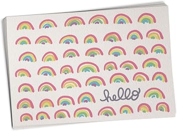Sugartown Greetings Little Rainbows Hello Postcards - 48 Rainbow Postcards - Rainbow Post Cards for Kids, Teachers, Friends