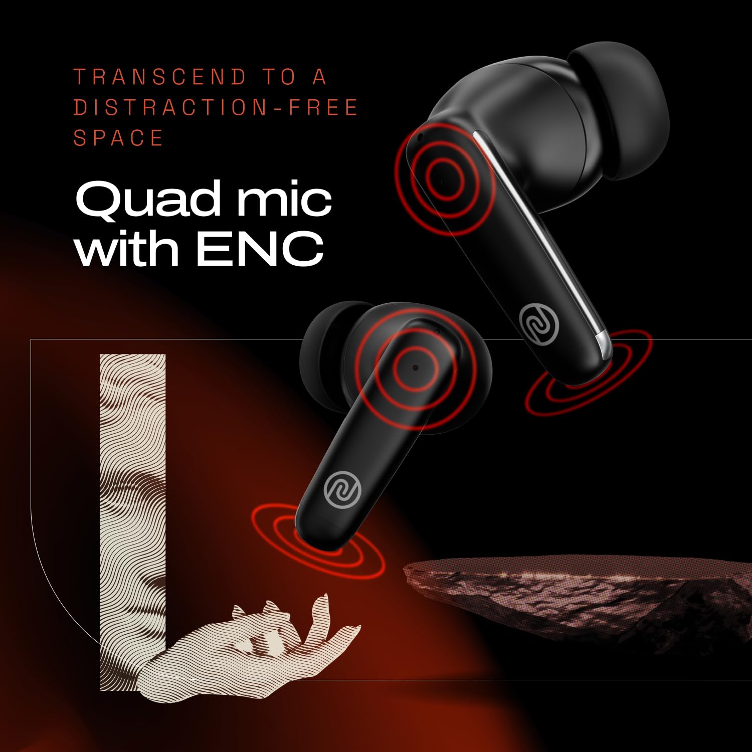 Noise Nowo wprowadzone słuchawki douszne Buds Venus z ANC (do 30 dB), czas odtwarzania 40 h, Quad Mic z ENC, Instacharge(10 min = 120 min), niskie opóźnienie (do 45 ms), sterownik 10 mm (kosmiczna