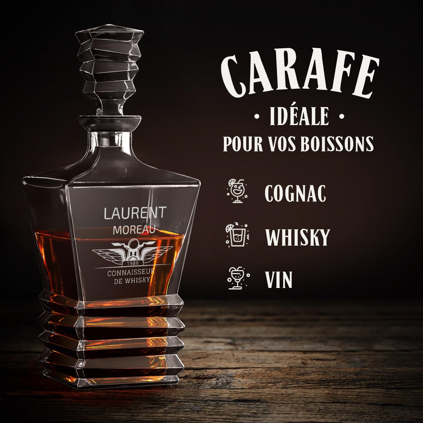 Maverton Carafe et 2/4 / 6 verres, Avec motif géométrique, Ensemble