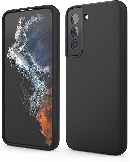 elago Liquid Silicone Case Compatible with Samsung Galaxy S22 Case (6.1"), Premium Silicone, Full Body Protection - 3 Layer Shockproof Phone Cover, Anti-Scratch Soft Microfiber Lining (Black)