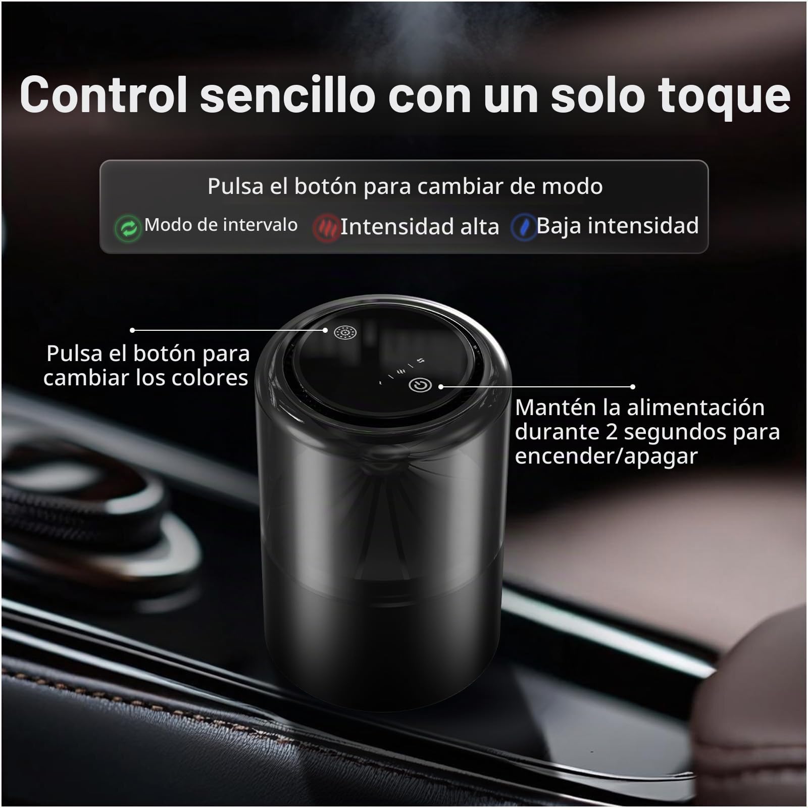 Difusor de Ambientador para Coche con Aroma Blue Ocean de MMOBIEL – Difusor de Coche con 2 Modos de Pulverización, 4 Niveles Intensidad, Encendido/Apagado Automático y Cable – USB/Batería – Sin Llama