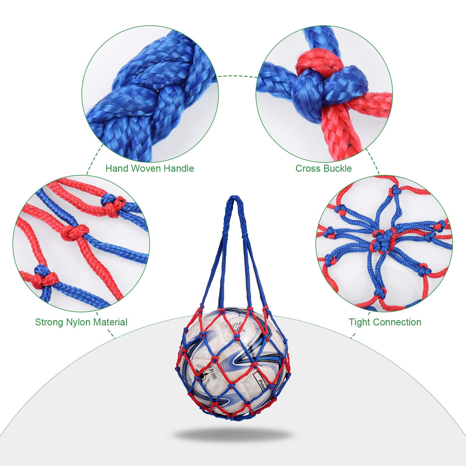 Fentar 2Pcs Filet Ballon Avec Aiguilles - Sac Rangement Ballon Pilates Robuste Pour Basket Football