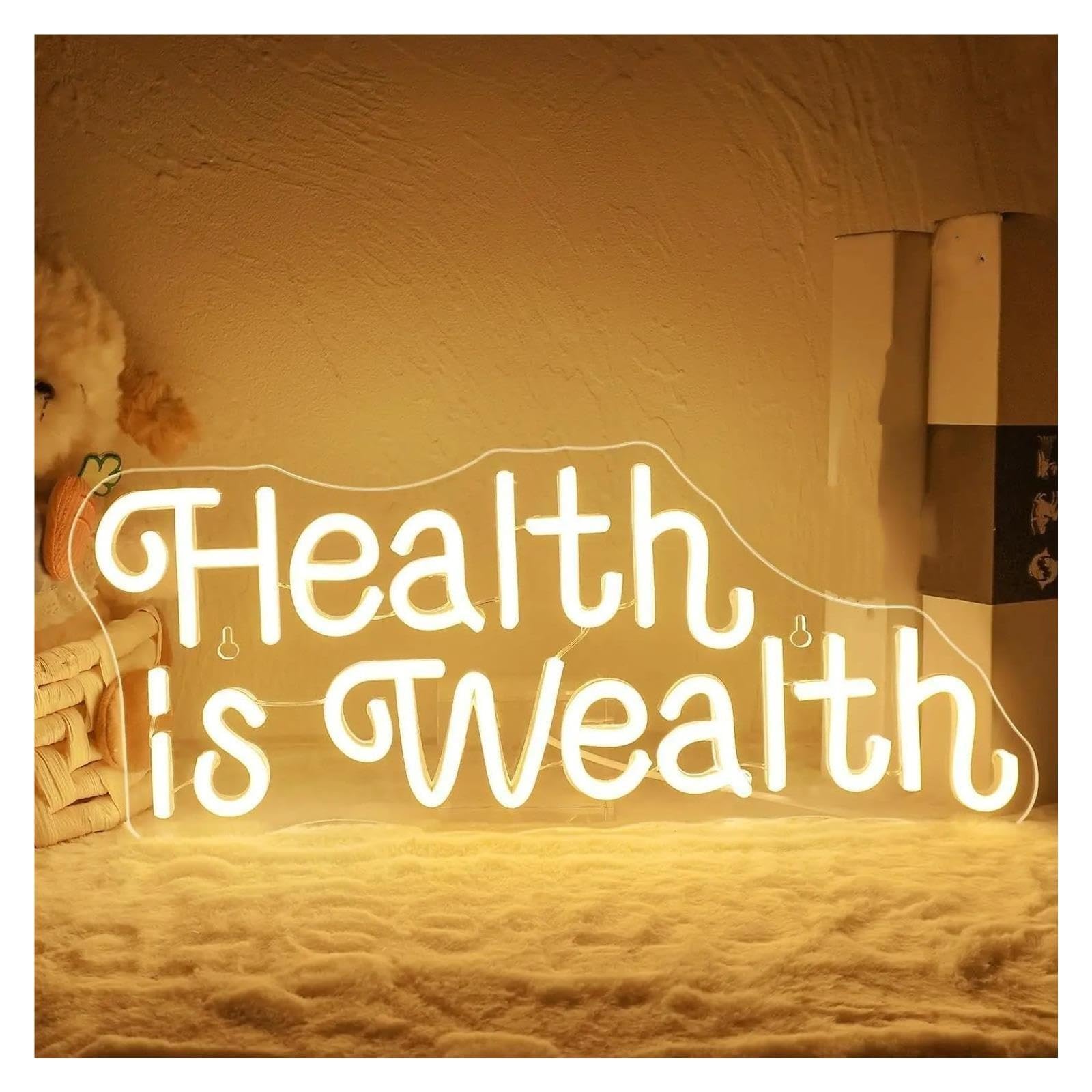 Insegna al Neon Insegna Al Neon "Health Is Wealth"