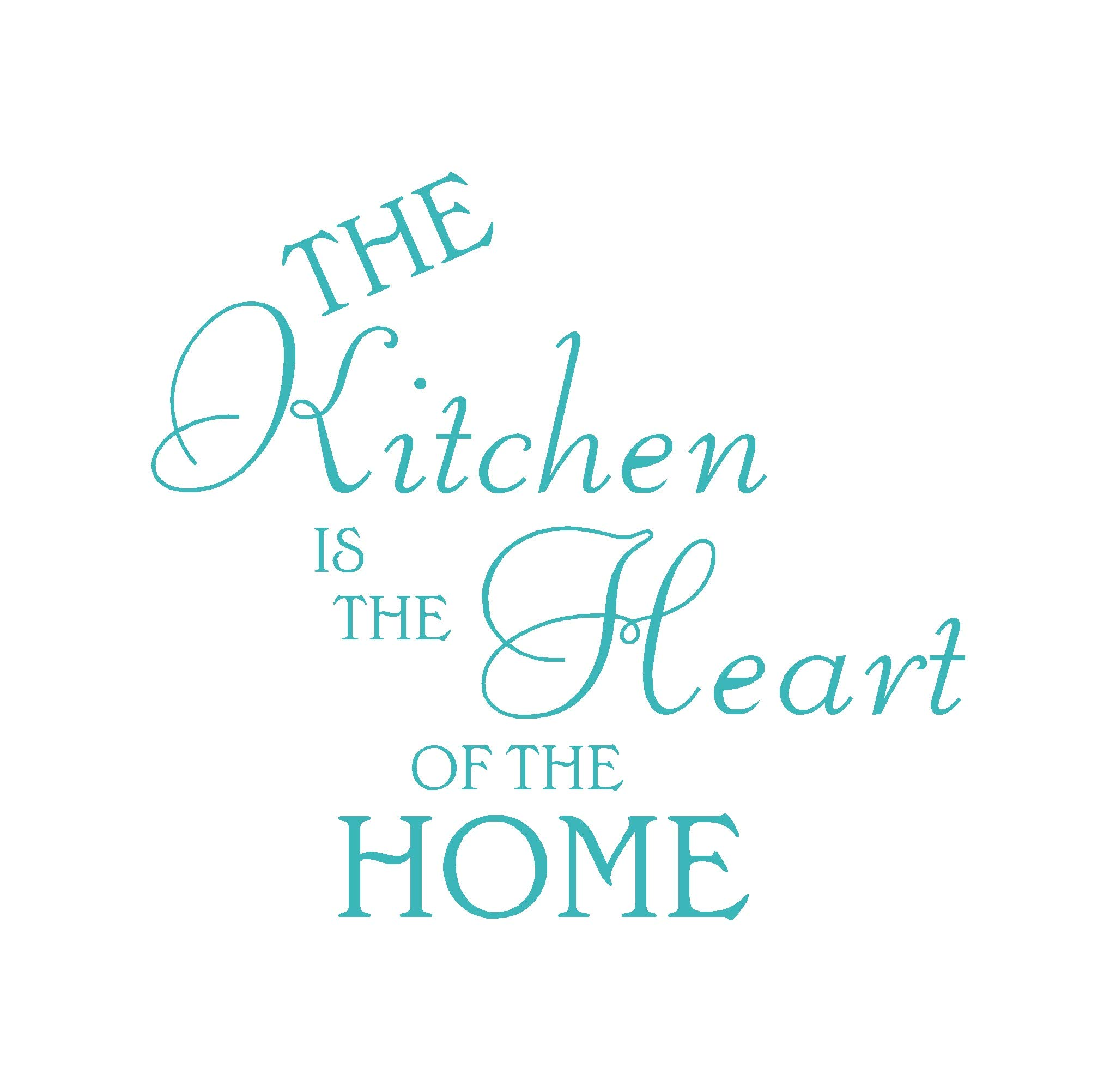 Lightningsigns Teal Kitchen Heart Of The Home Vinyl Decal Wall Art Sticker Wa23 - Medium