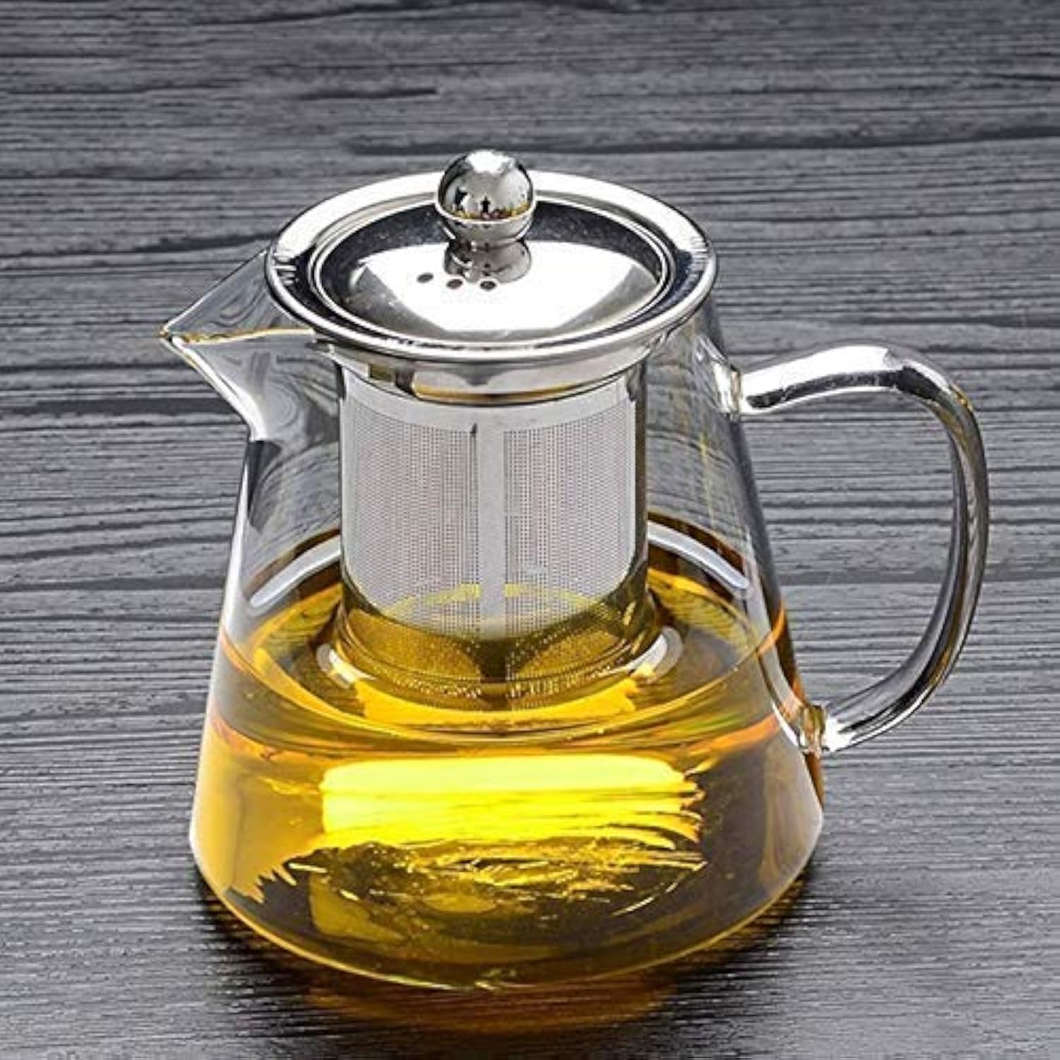 ZROY ENTERPRISE Borosilicate Square Glass Tea Pot with Heat Resistant Stainless Steel Infuser Perfect for Tea and Coffee Maker, Clear Glass Kettle (750 ML, Tea Pot)