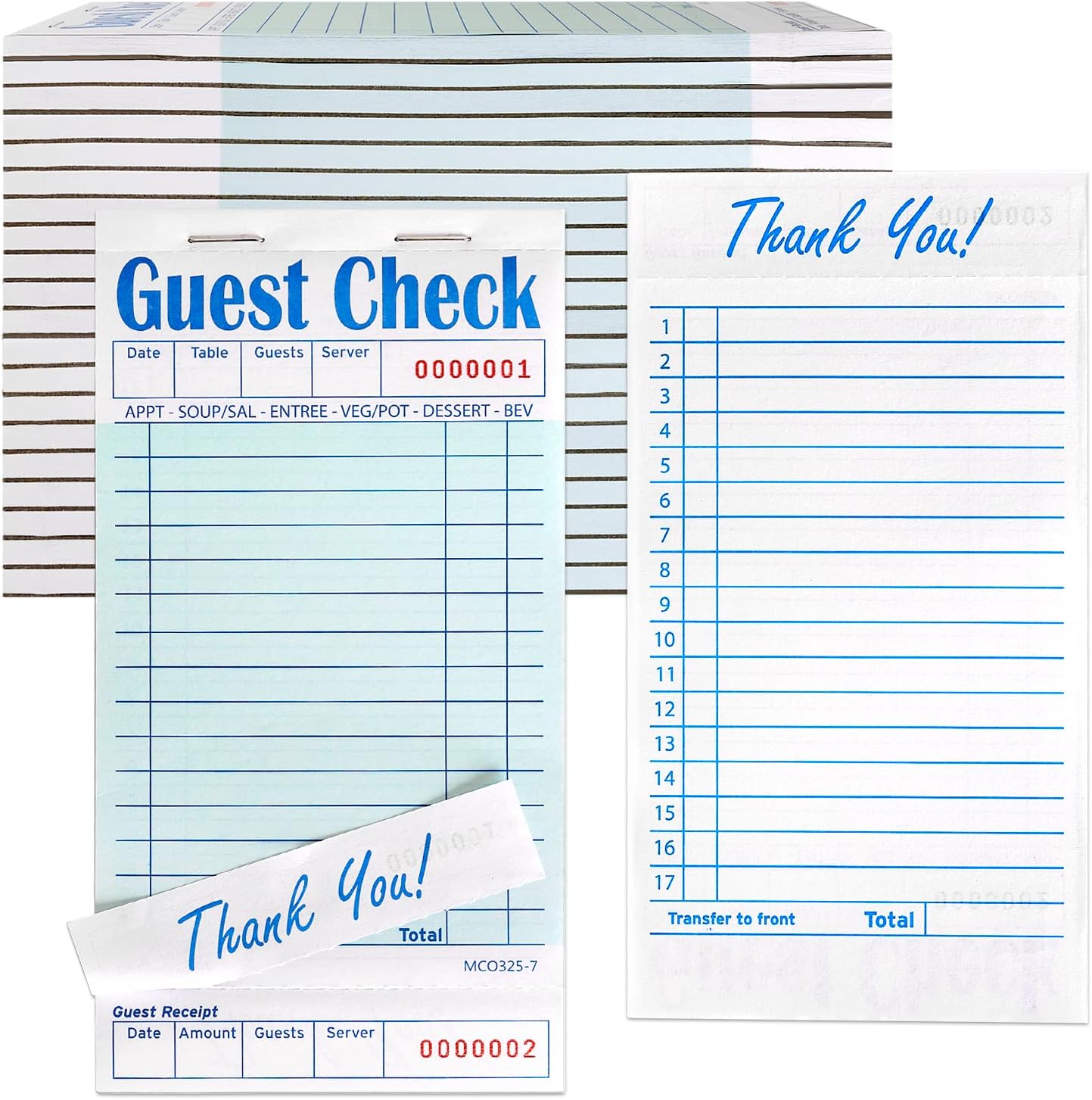 Guest Check Books For Servers 20 Books (1,000 Sheets