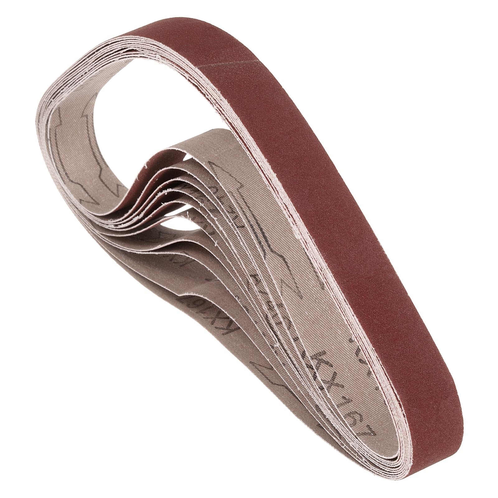 Kozelo 12 Pcs Sanding Belts 25mm x 762mm 240 Grit Aluminum Oxide Abrasive Sandpaper for Belt Sander Metal Grinding Wood Working Weld Rust Removal