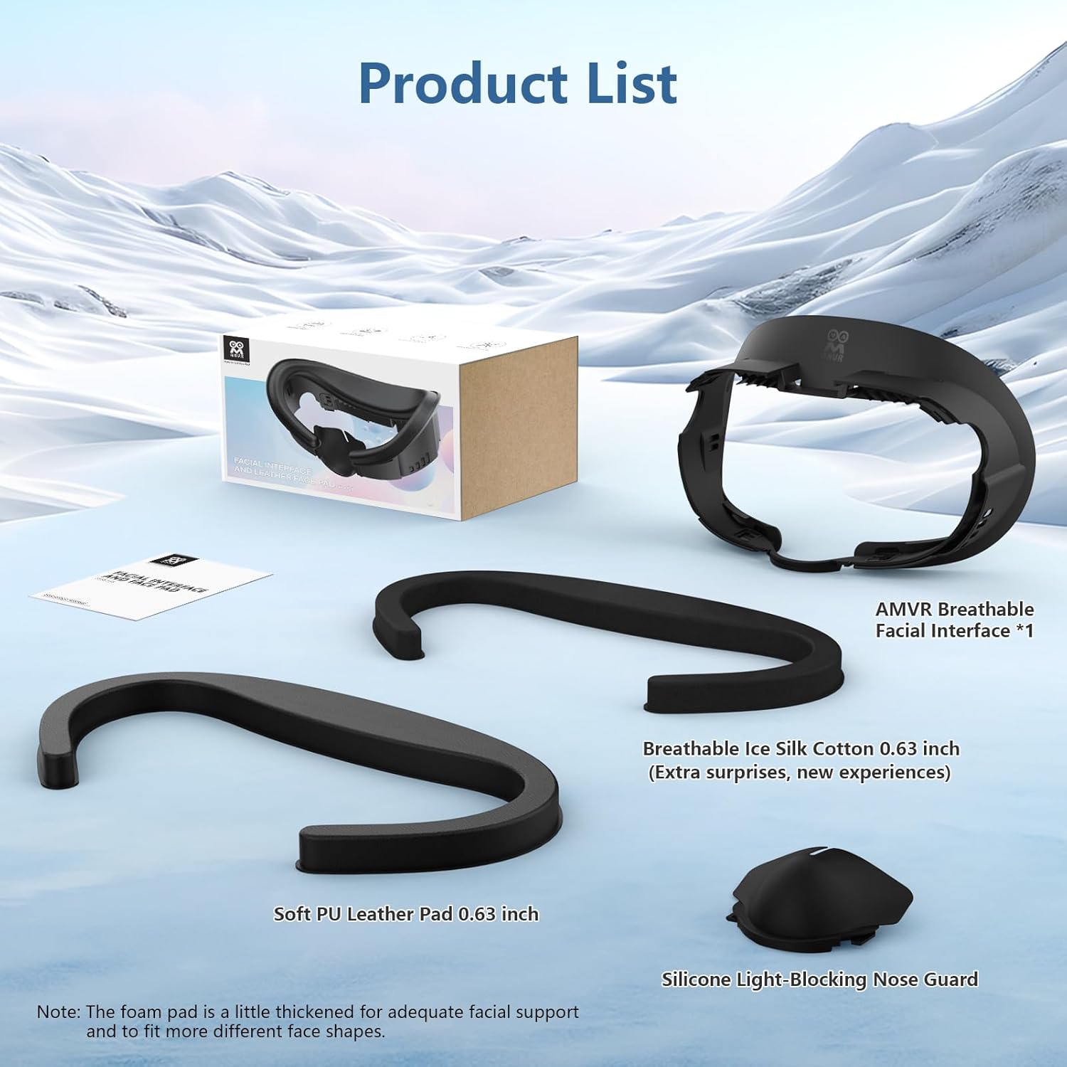 AMVR 3-in-1 Handle Attachments Compatible with Meta/Oculus Quest 3 Accessories&AMVR Face Cover Pad Facial Interface Compatible with Meta Quest 3 Accessories