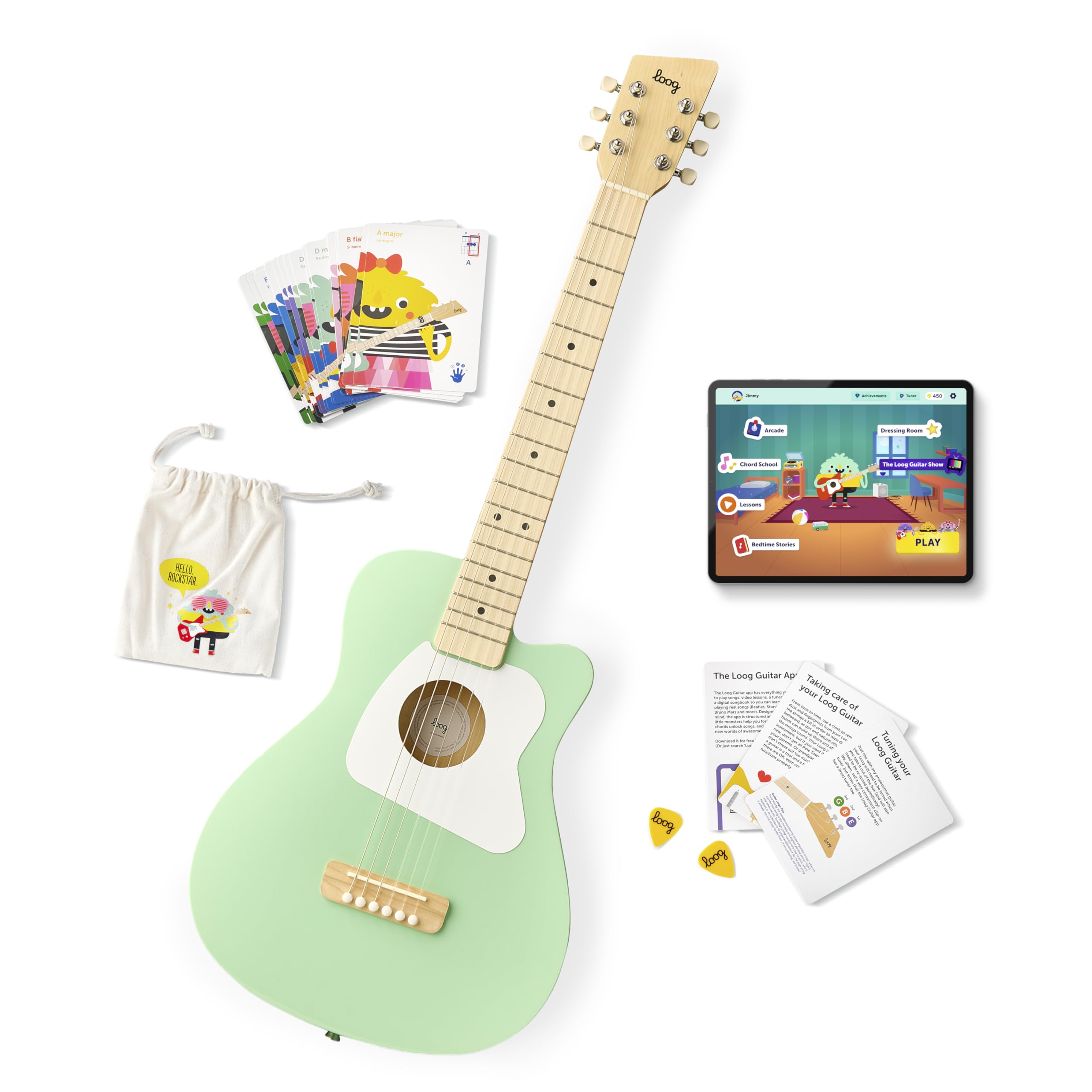 Amazon.com: Loog Pro 6 Acoustic kids real guitar for Beginners