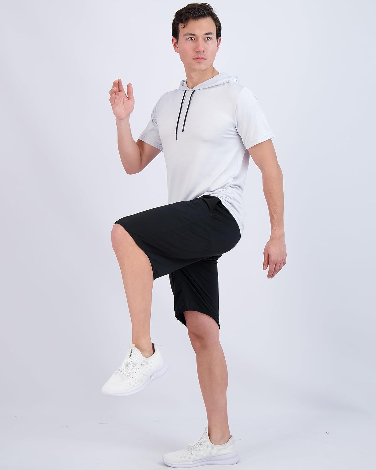 Real Essentials 3 Pack: Men's Dry Fit Short Sleeve Active Athletic Hoodie Pullover Sweatshirt (Available in Big & Tall)