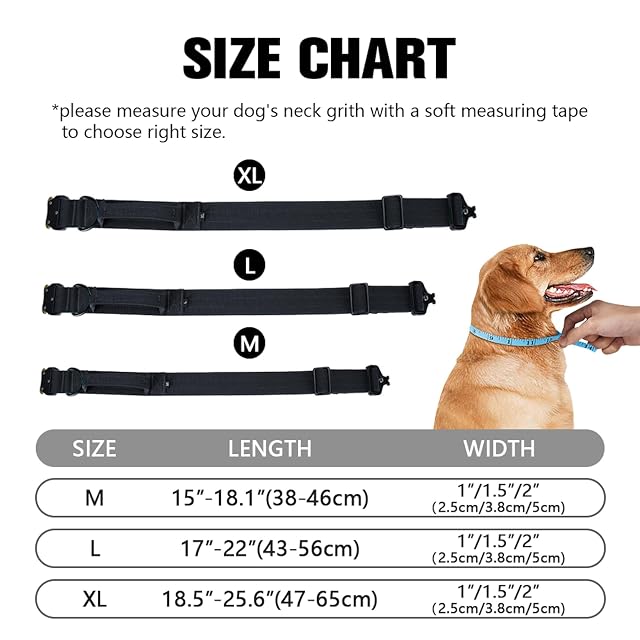 Foto 6 de 8 de Collar táctico para perro (negro, XL)