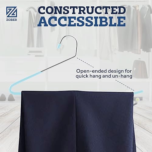 Miniatura 7 de Zober Perchas antideslizantes para pantalones, paquete de 40 perchas para pantalones y jeans con extremos abiertos para armario, perchas de ropa que