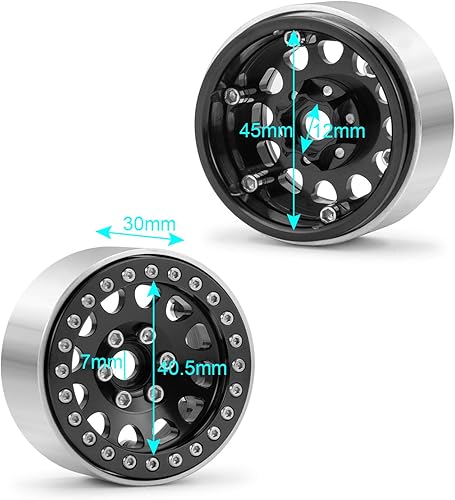 Miniatura 2 de RCLIONS Aluminio 1.9 Beadlock Ruedas Llantas para Axial SCX10 II AXI03007 TRX4 Gen8 Gen7 1/10th RC Crawler Car Upgrade Parts