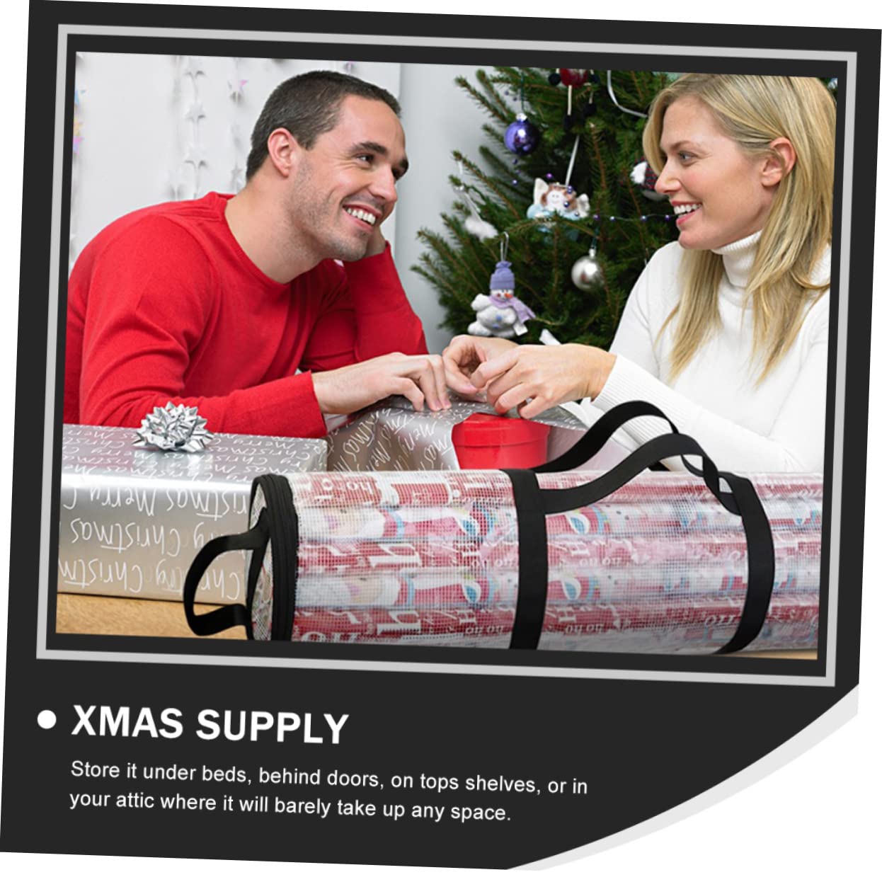 FRCOLOR 2 Stk Aufbewahrungstasche tragetasche für geschenkpapier geschenkpapieraufbewarung Tür Aufbewahrungsbeutel aus Packpapier Weihnachts-Accessoire Papiertüten verpacken PVC