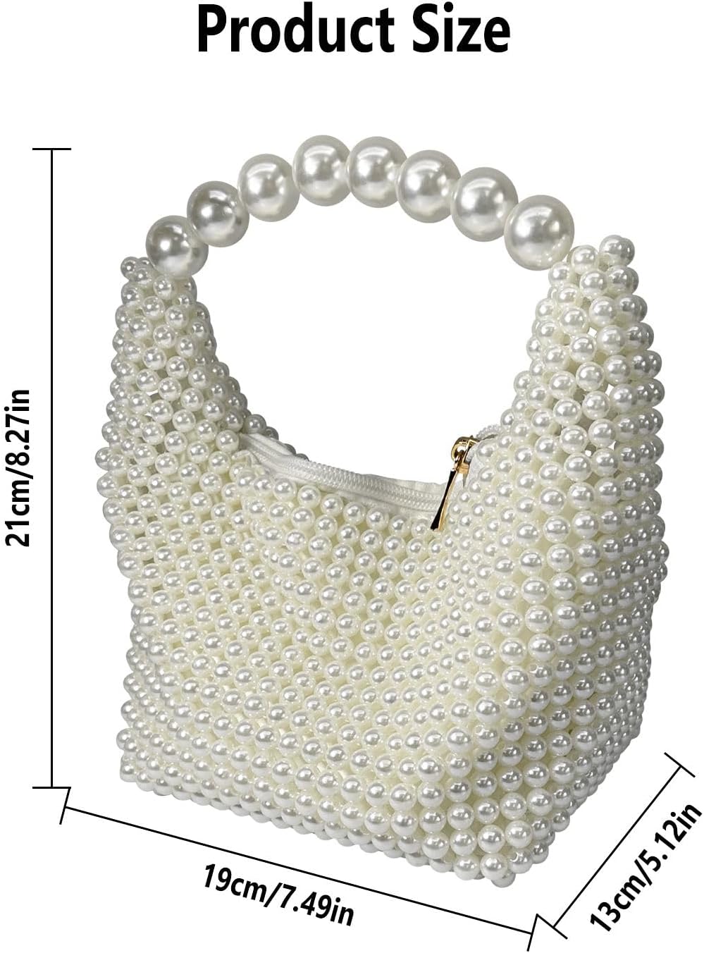 Geiomoo Pearl Handbags, Sparkly Crossbody Beaded Evening Purses Bag for Women Gril - Image 4