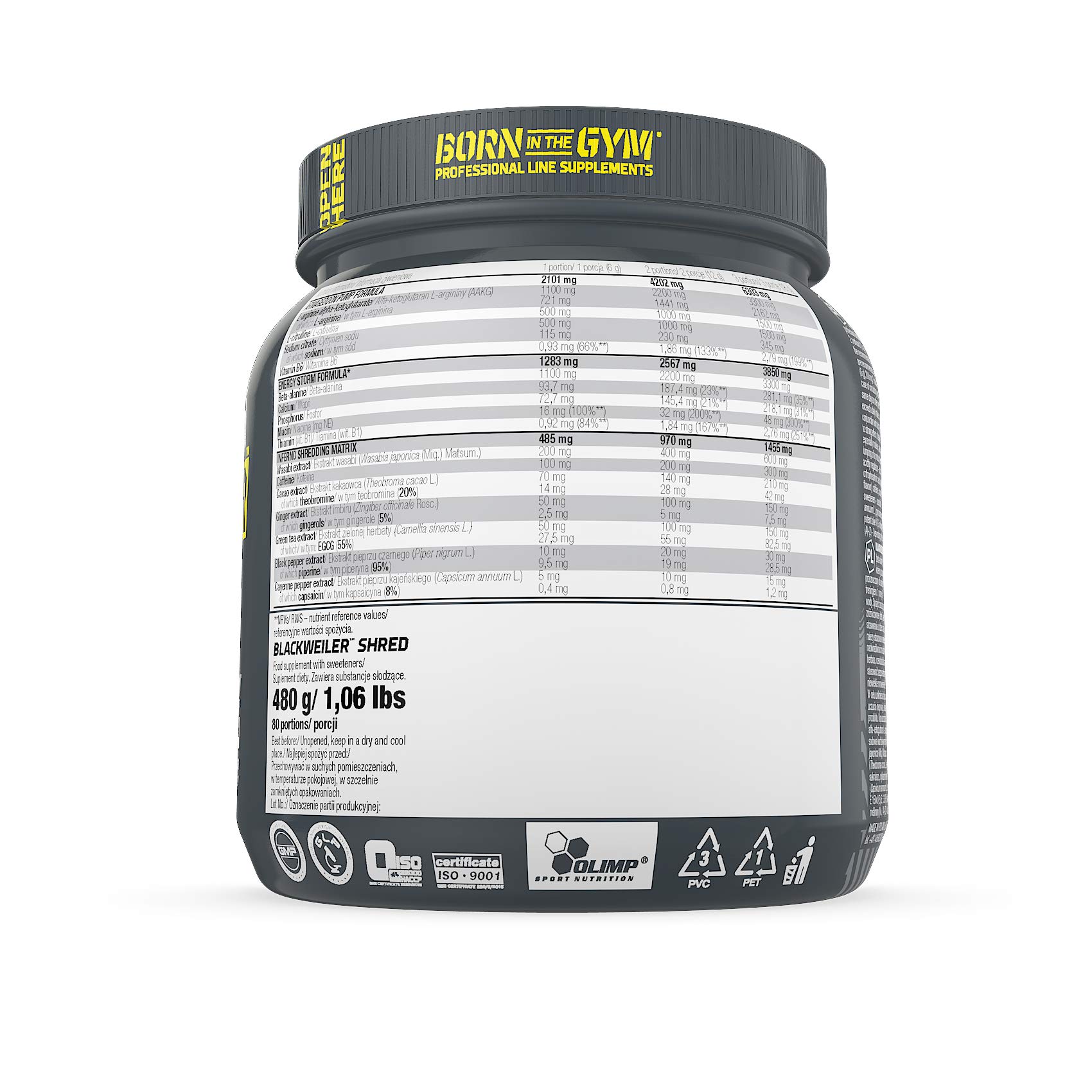 Olimp Blackweiler Shred, 480 g Dose (Exotic Orange)