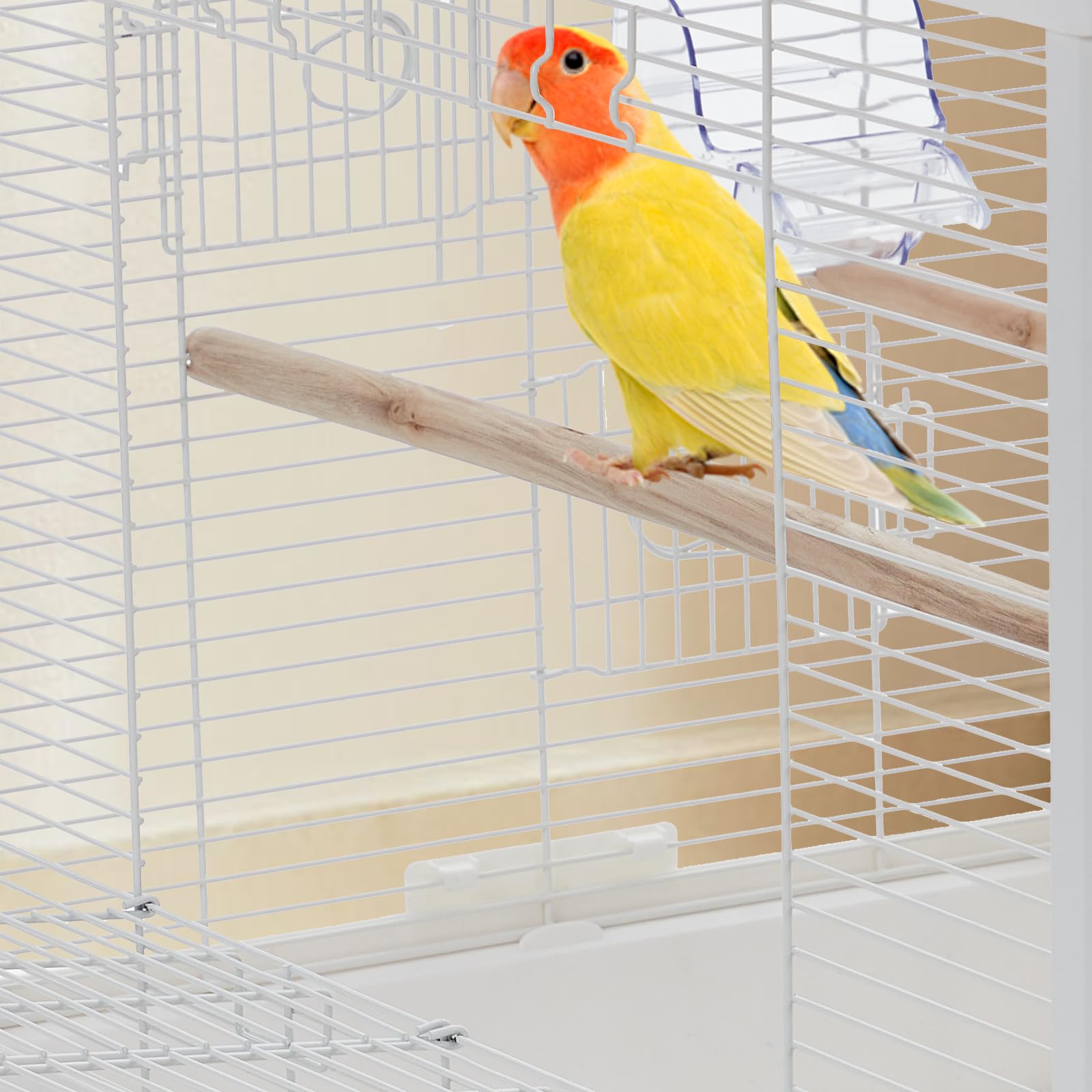 Garvee Jaula para pájaros de Acero con Carro – 28 Pulgadas, Bandeja extraíble, Estante, Control de Temperatura y Humedad – Ideal para periquitos, inseparables, cacatúas, conuri y pequeños/medianos