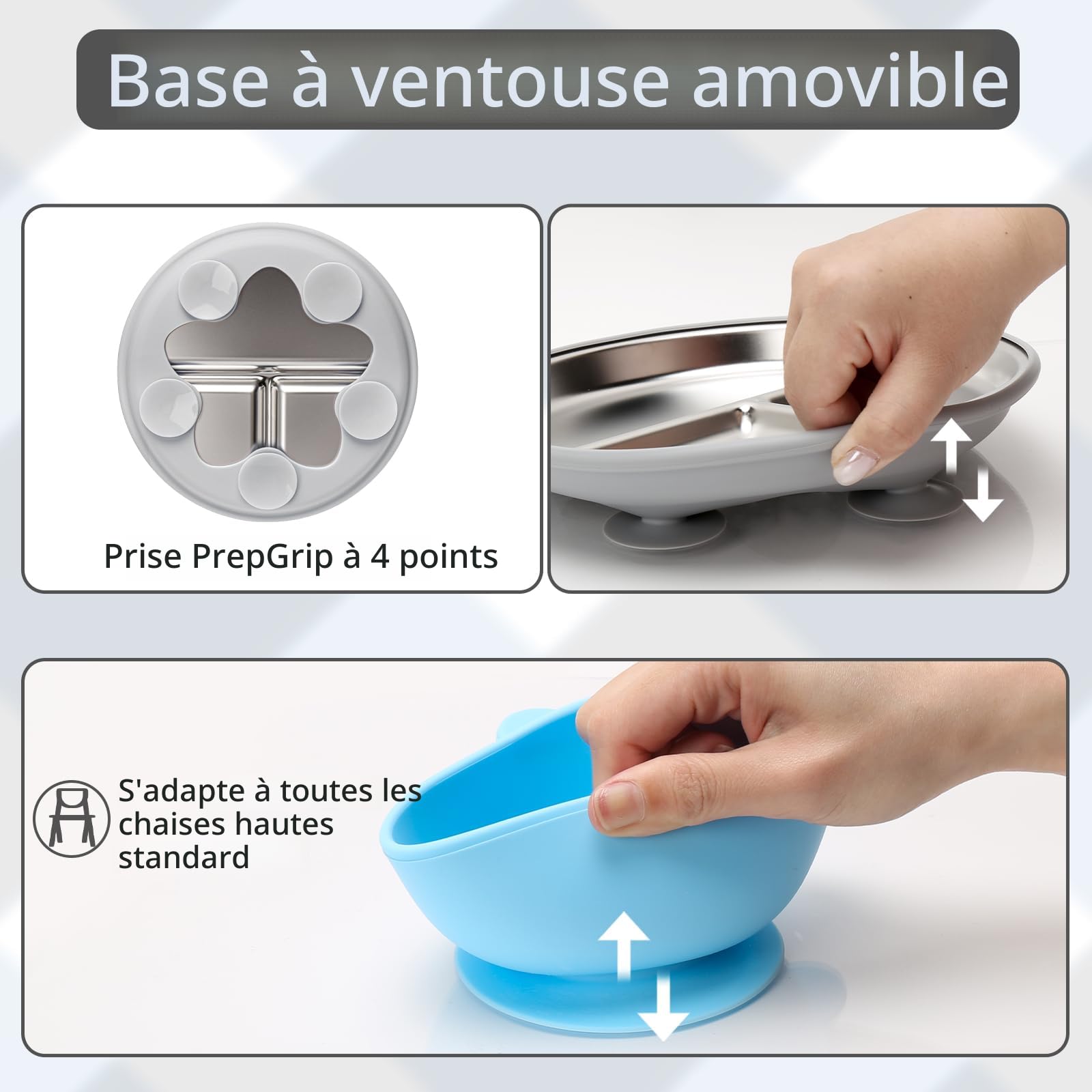 Assiettes Bébé Lot De 4 Assiettes Et Bols Bébé CLDY - Acier Inoxydable Avec Ventouses Silicone - Sans BPA Assiettes Bébé Acier Inox Assiettes Bébé Lot De 4 Assiettes Et Bols Bébé CLDY - Acier Inoxydable Avec Ventouses Silicone - Sans BPA Assiettes Bébé Acier Inox